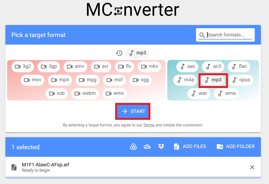 convert aif to mp3
