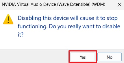 confirm action with yes