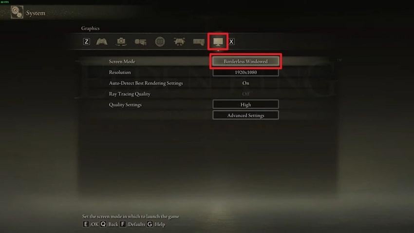 choose screen mode