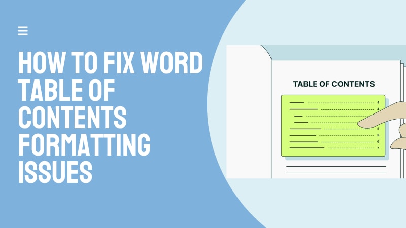 How to Fix Word Table of Contents Formatting Issues