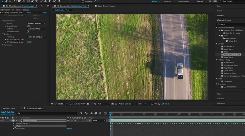 preview the stabilized video