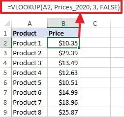 vlookup from name range