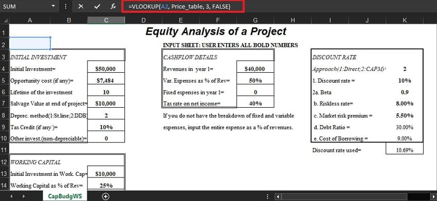 vlookup from excel table
