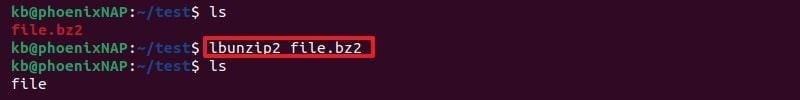 add ibunzip2 command linux