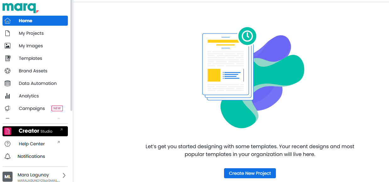 lucidpress create new project