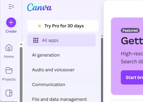 canva select create