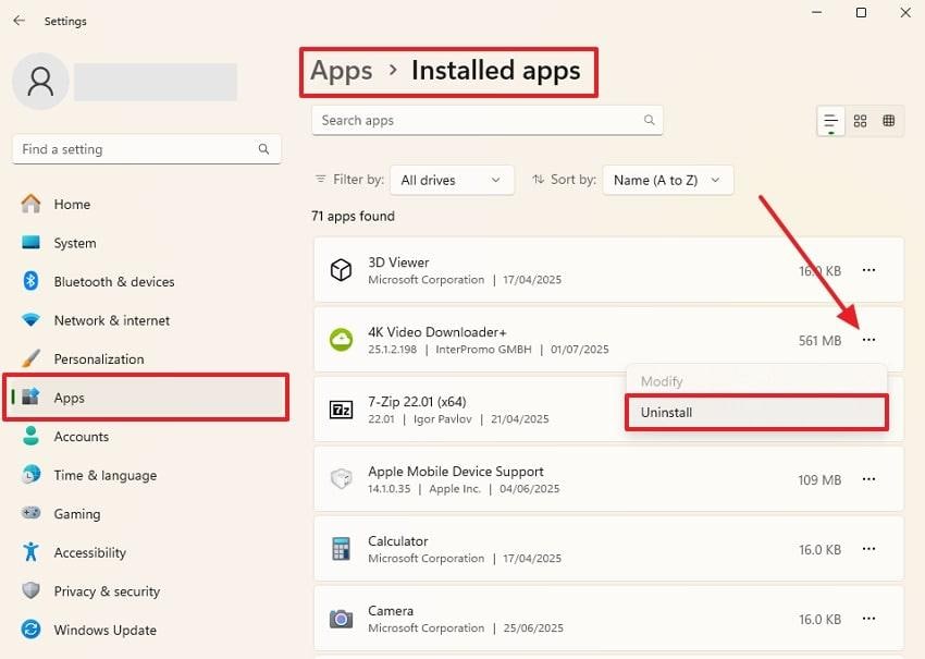 uninstall 4k video downloader