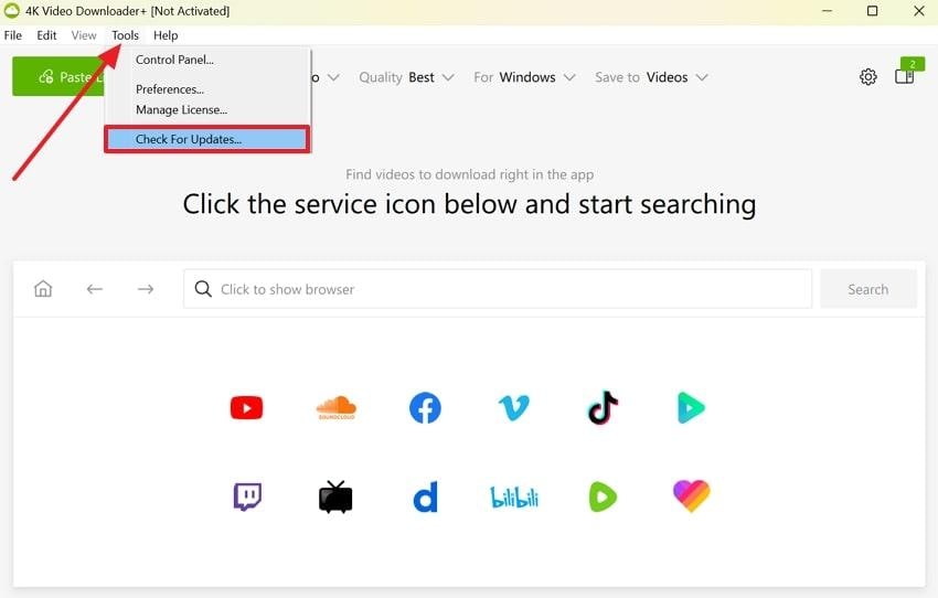 check for 4k video downloader updates