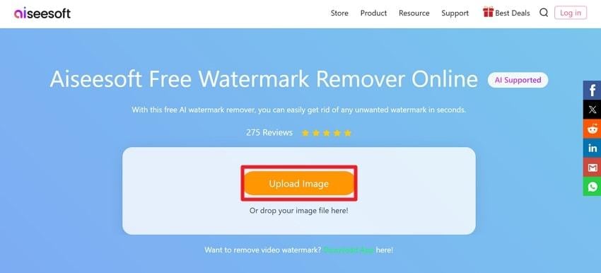 upload image aiseesoft watermark remover