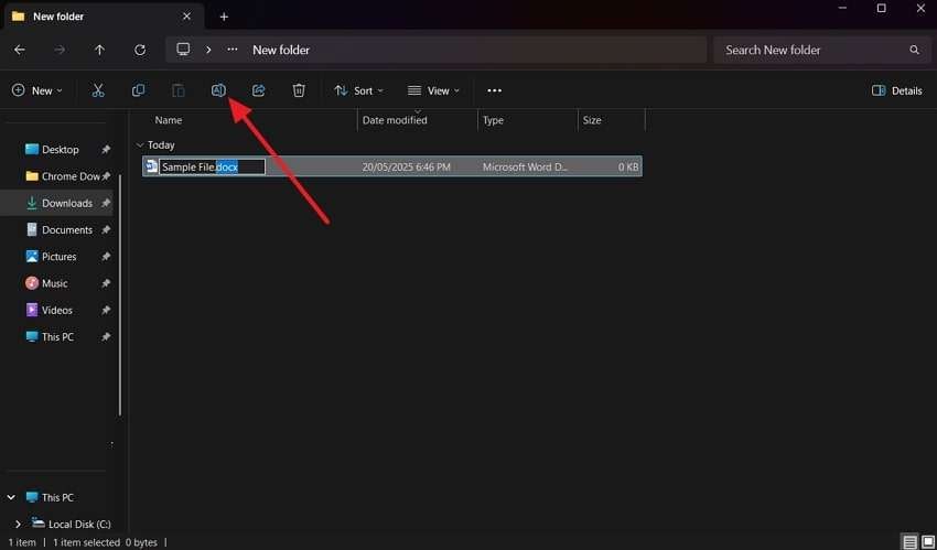 change file extension by renaming