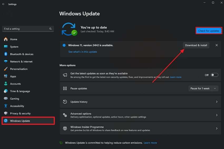 download & install update