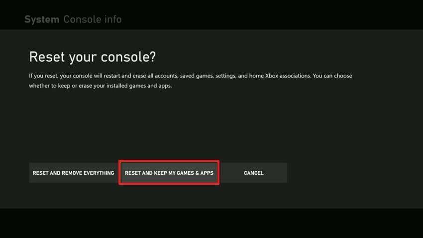 reset and keep games & apps