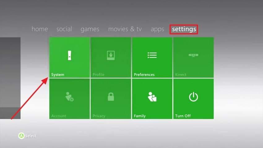 get system settings xbox