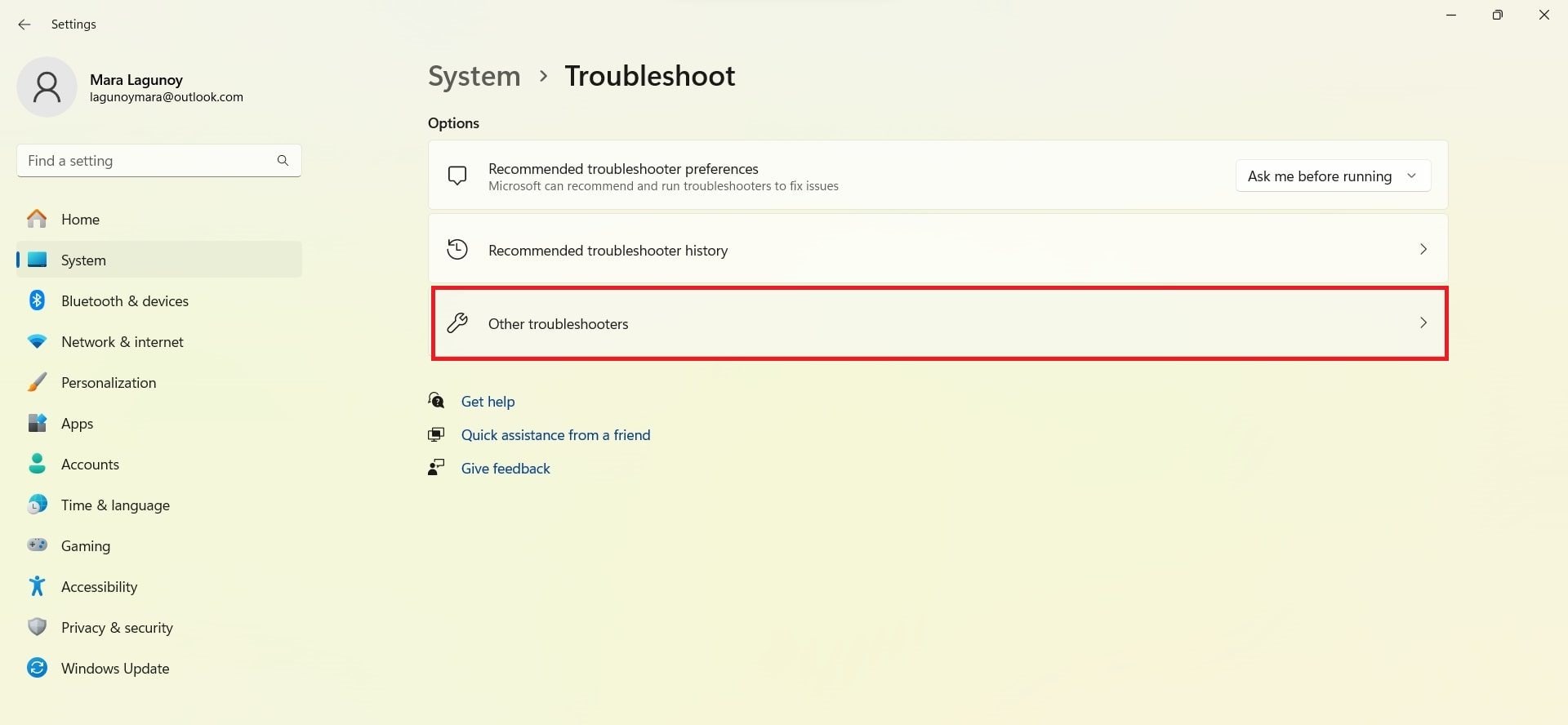 Altri troubleshooter