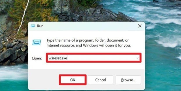 enter command and choose ok