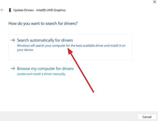 search for the graphic drivers