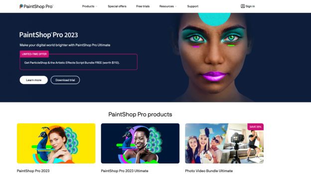 paintshop pro offizielle webseite oberfläche