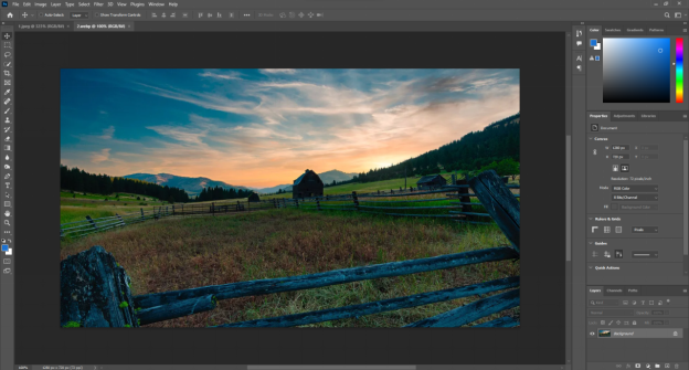 open your underexposed photo in adobe photoshop 