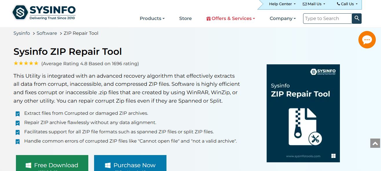 sysinfo zip repair