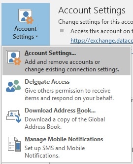 select account settings from drop down