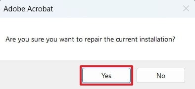 hit the yes button