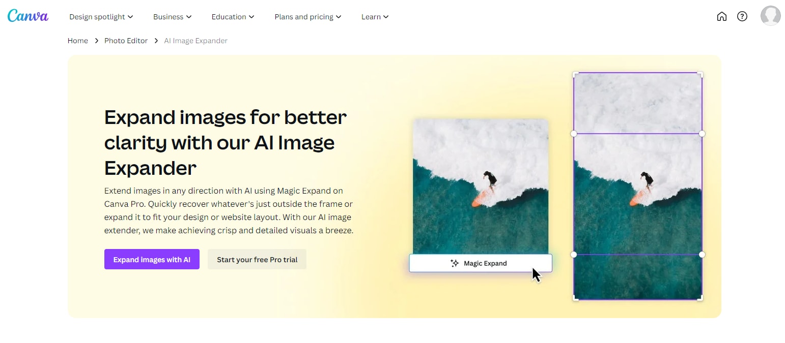 extend images with canva