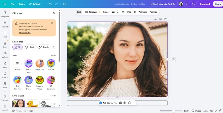 canva ai photo watermark remover