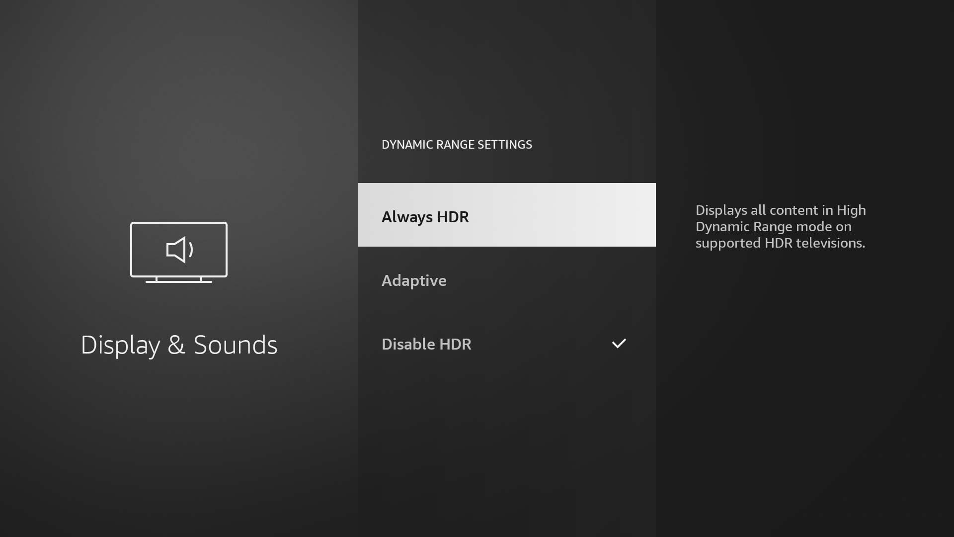 disabling hdr