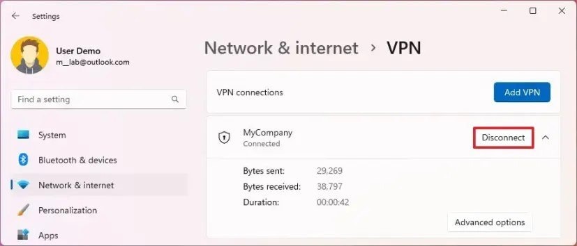 disconnecting vpn