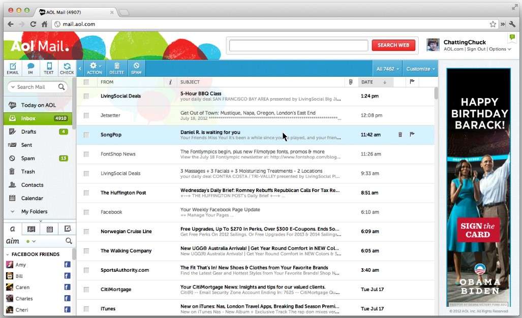 aol mail interface