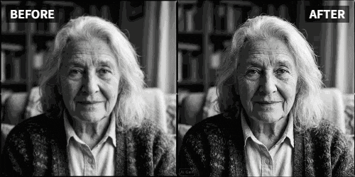 Animating a vintage black and white portrait to honor a loved one's memory