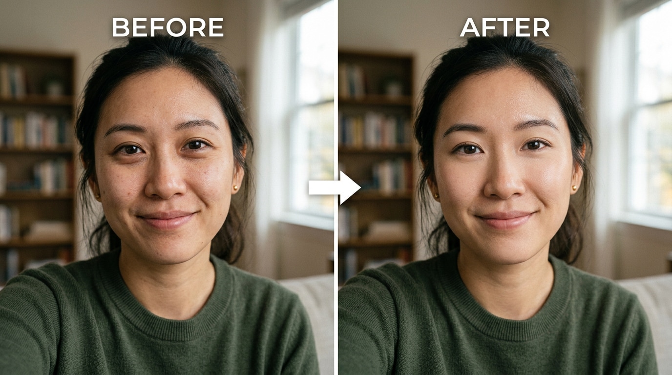 under-eye fine lines and tiredness softened