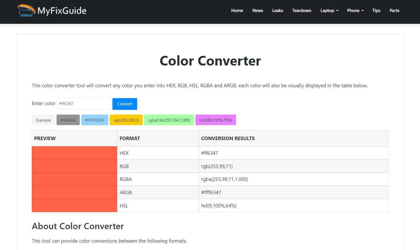argb to rgb color converter