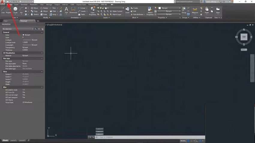 access file tab for new dwg
