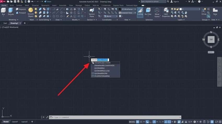 open drawing recovery manager