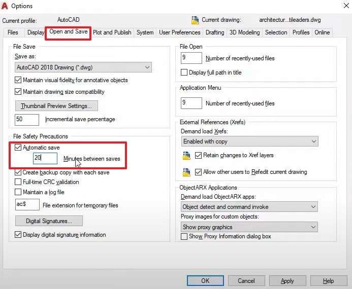enable autosave from open and share