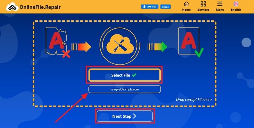 add file to onlinefile repair online