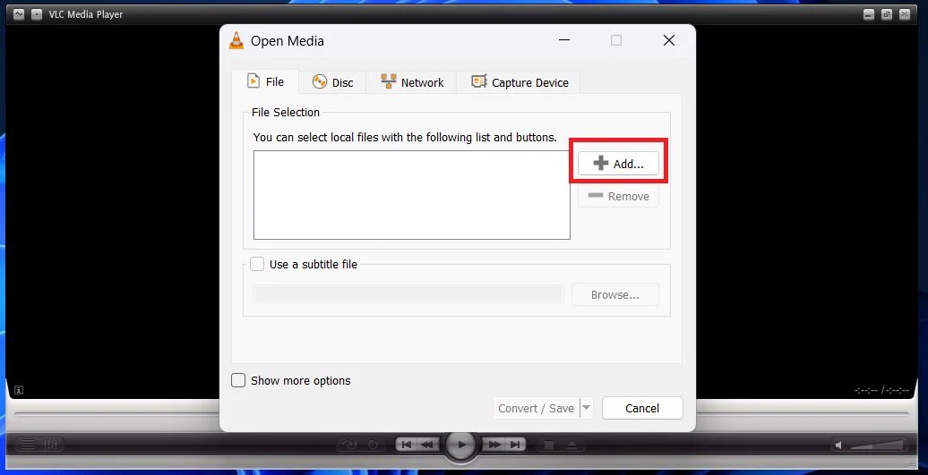 conversion options pop-up window