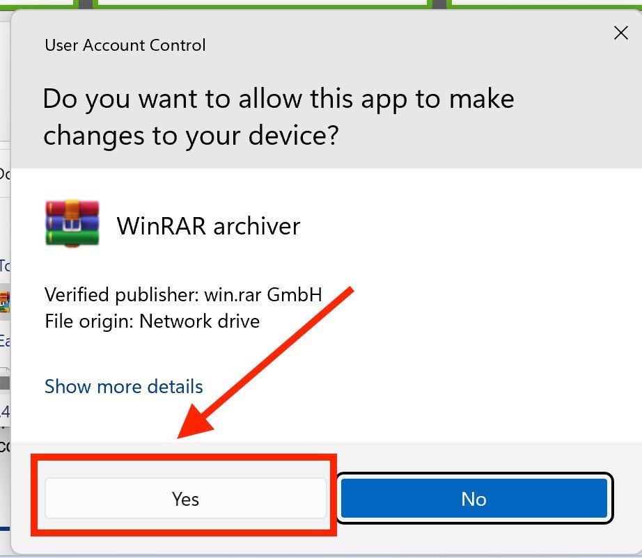 installing winrar to the computer