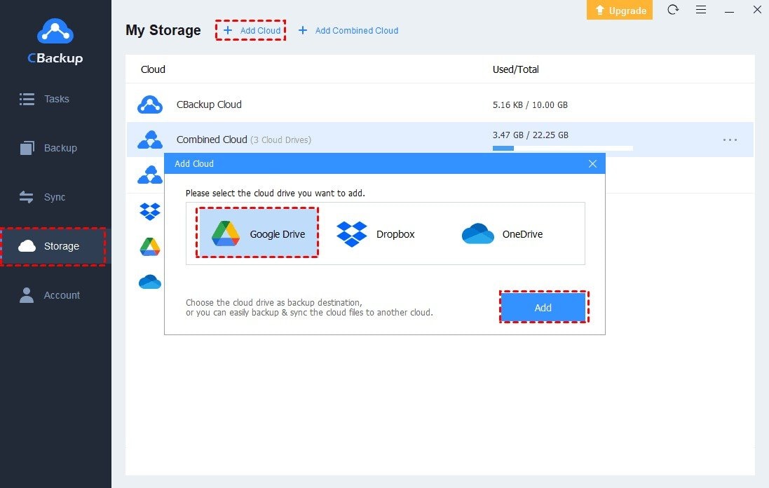 uplading zip file to a cloud storage service