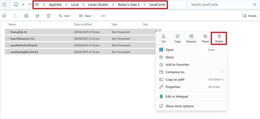 delete cache game files