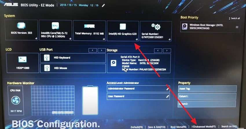 modify bios settings