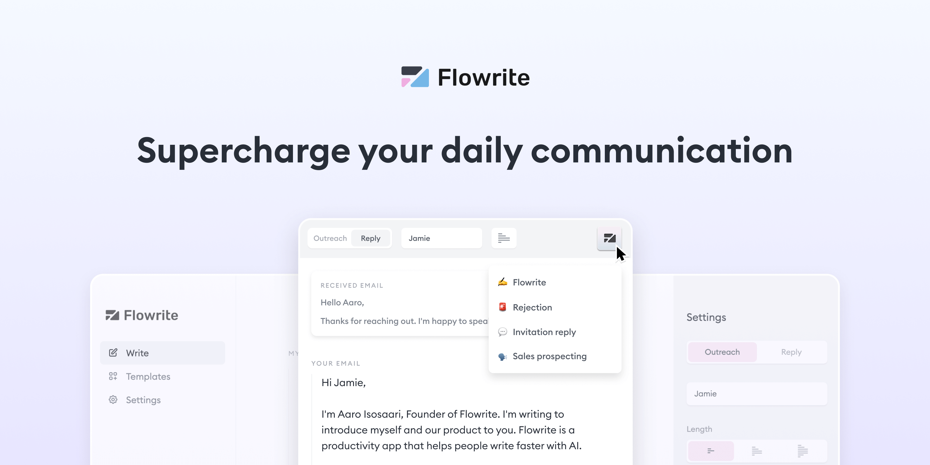 flowrite interface