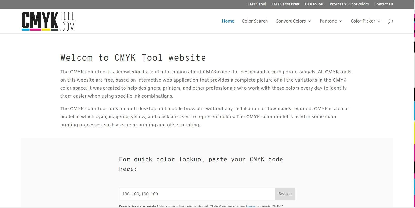 interface da cmyk tool