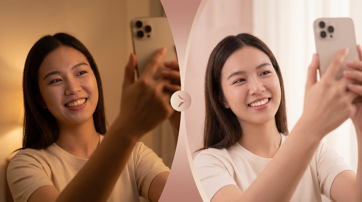 App per Sbiancare i Denti nelle Foto Gratis | Relumi AI Retake