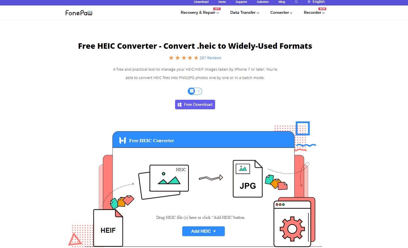 fonepaw heic file format converter