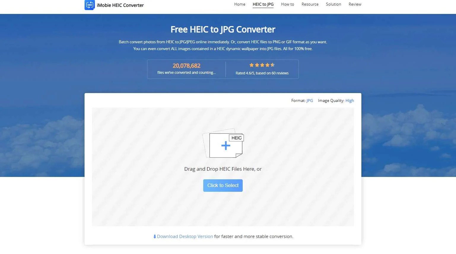 convertitore di formato file imobile heic