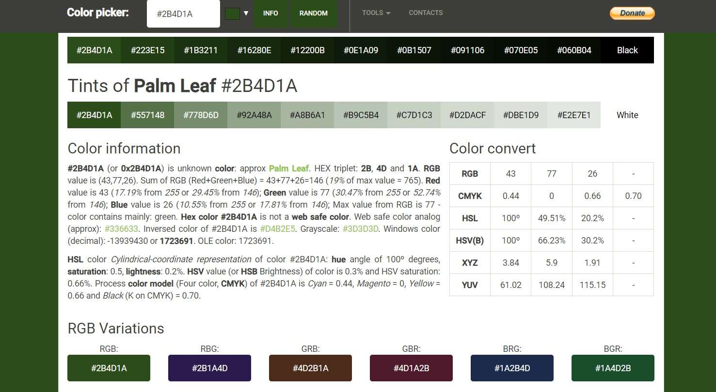 html css color color information