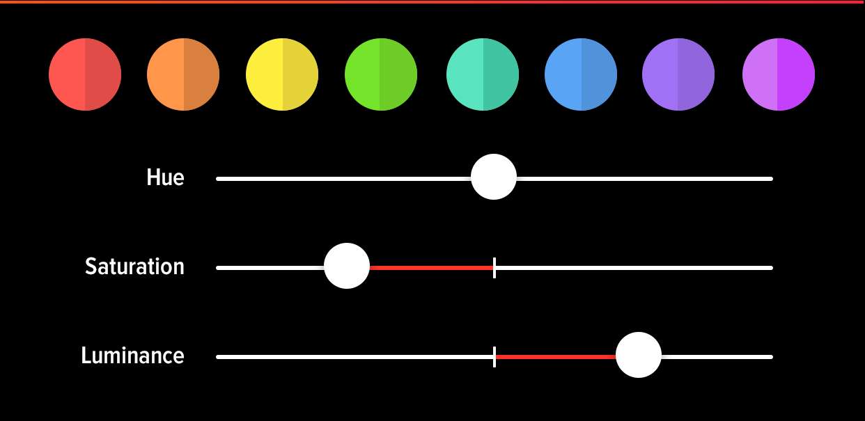 values in hsl color code