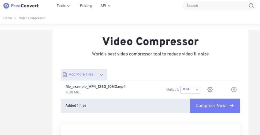 freeconvert online video compressor